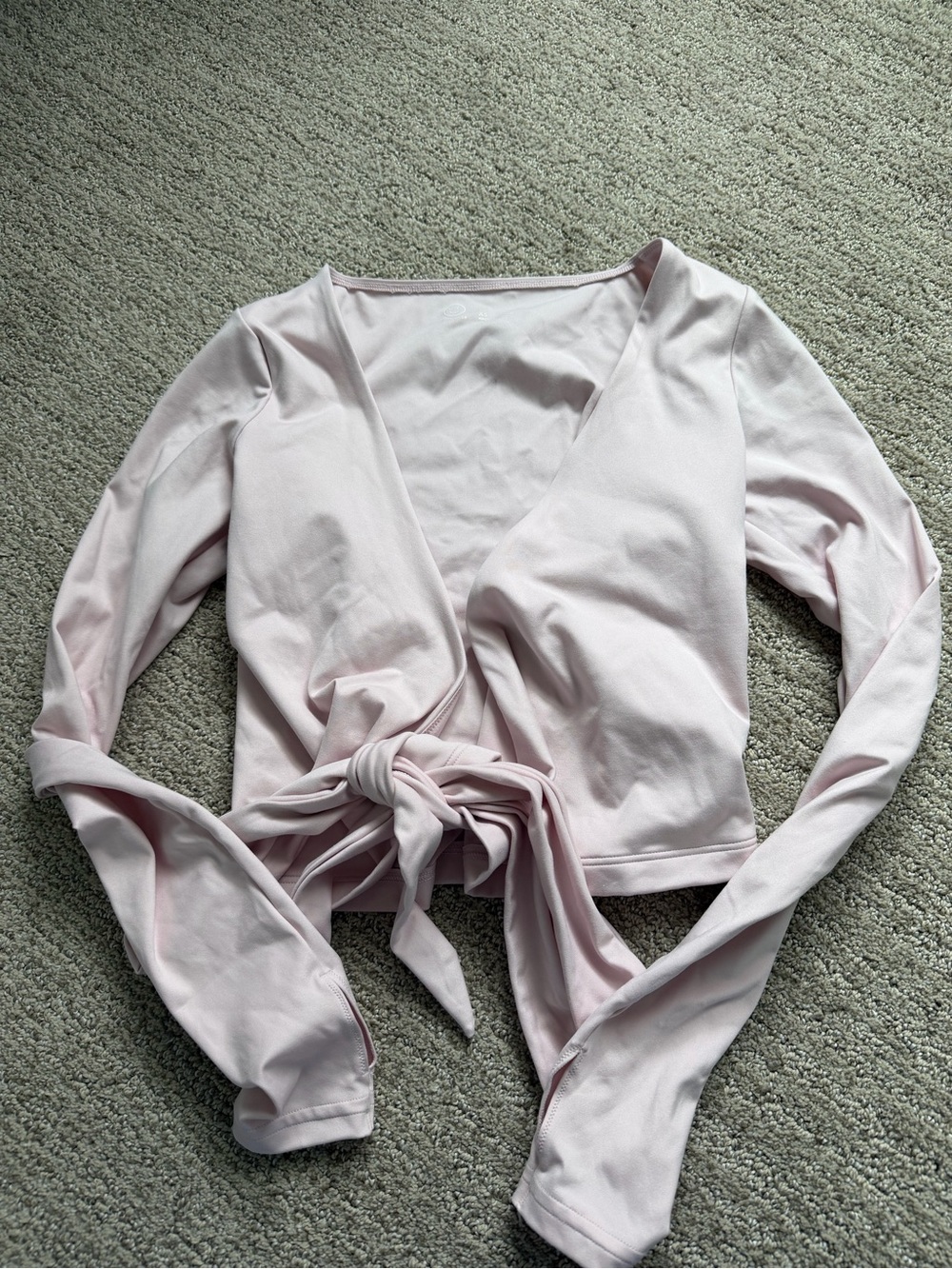 Gilly Hicks Pale Pink Wrap Tie-Front Crop Top